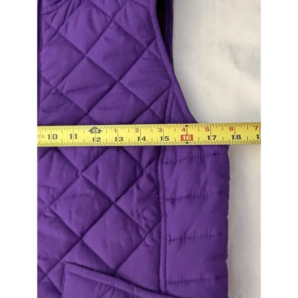 LAUREN RALPH LAUREN Purple Puffer Vest Women Medium Quilted Full Zip NEW! - Picture 10 of 11